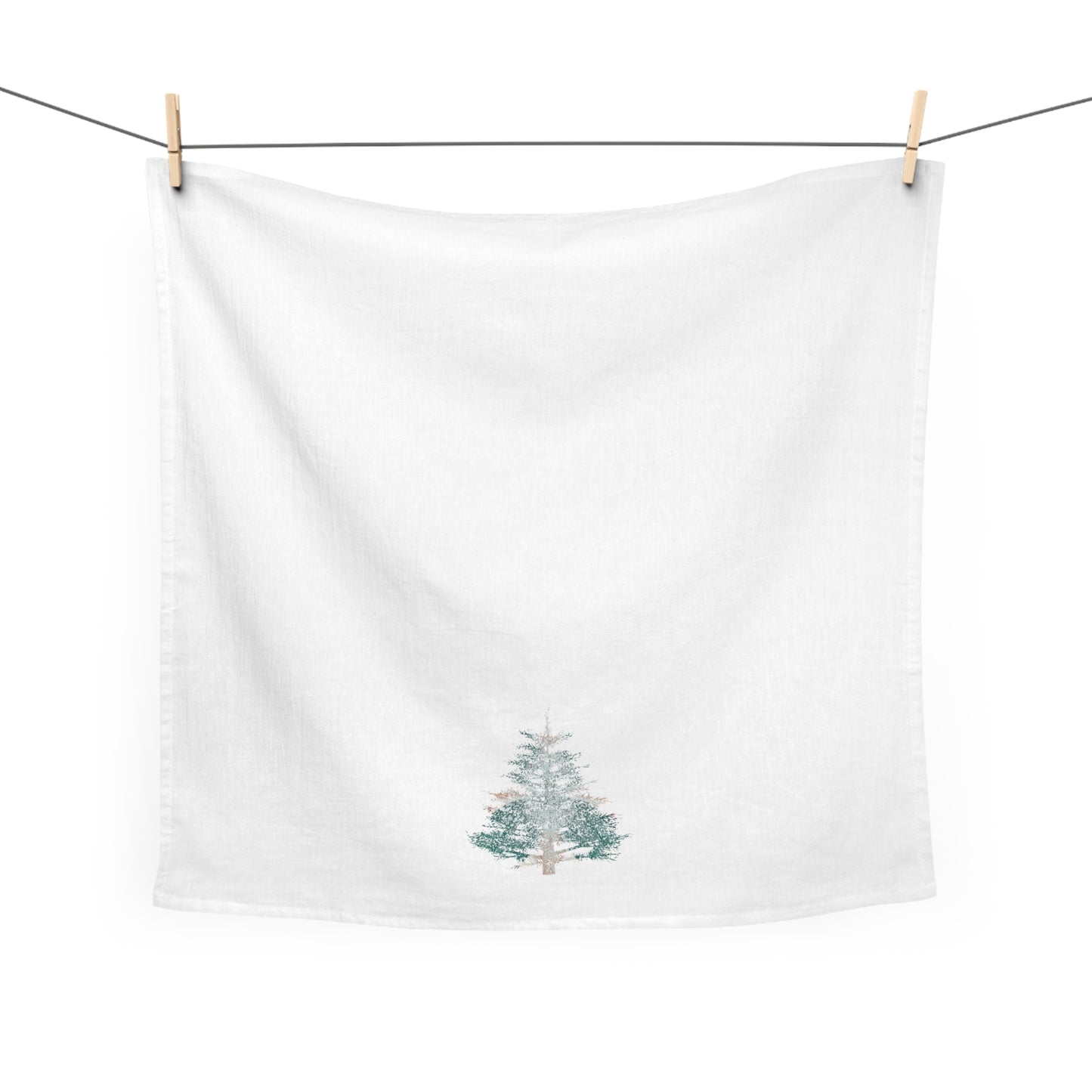 Painted Pine Tree Large Cotton Dish Towel