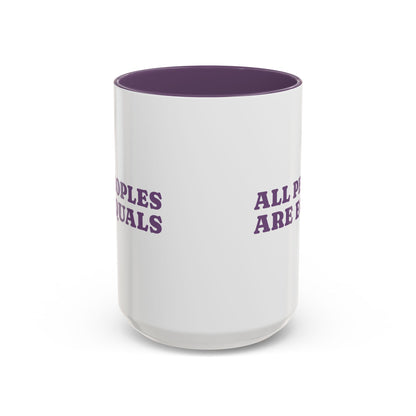 All People Are Equals Purple Handle Ceramic Mug (11, 15oz)