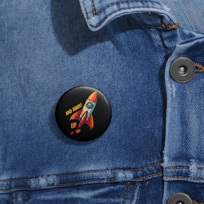 Rocket Ship Liftoff Metal Pin | Made in the USA