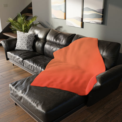 Pixel Mosaic Teal Orange Faux Mink Velveteen Blanket