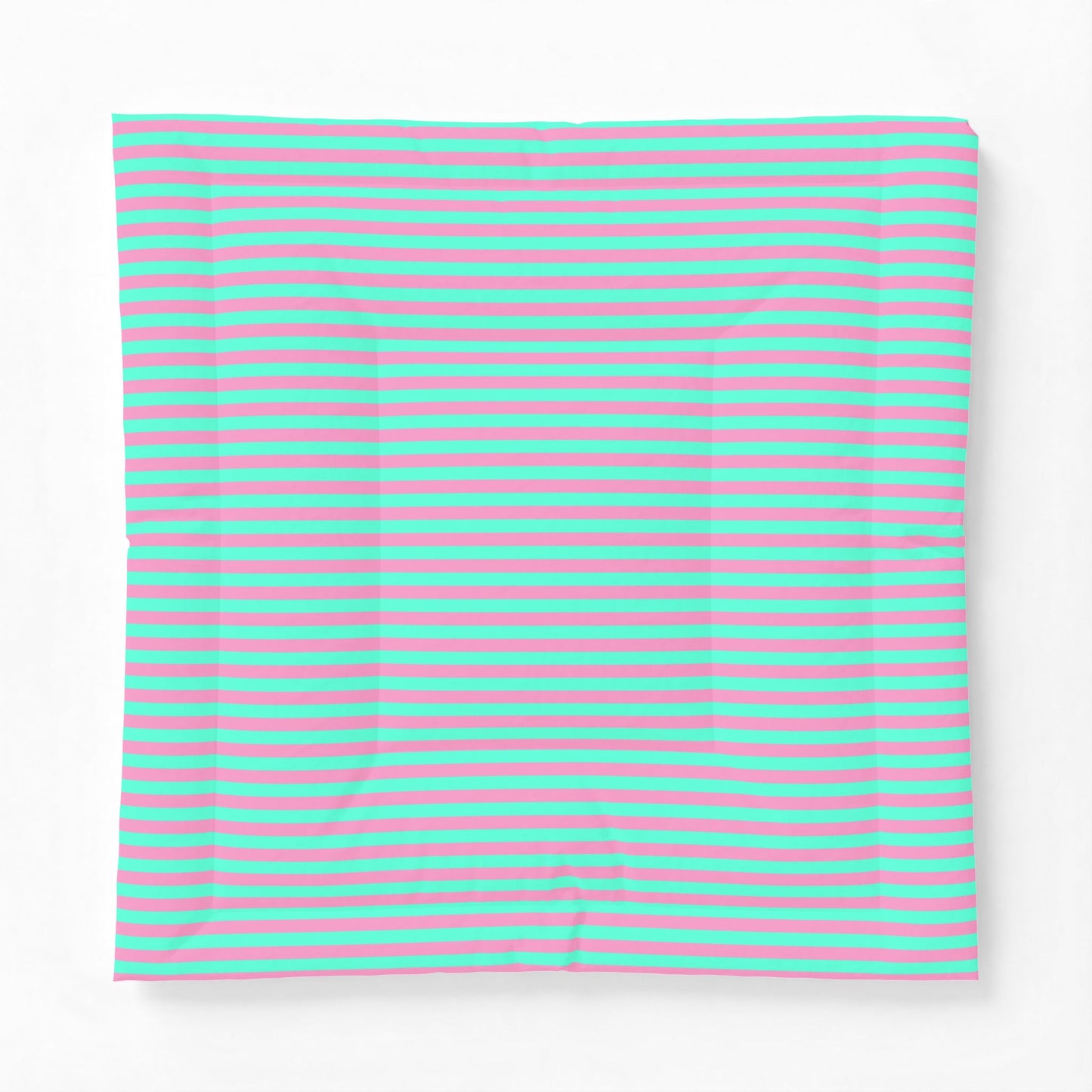 Pink + Teal Striped 100% Cotton Comforter