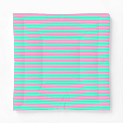 Pink + Teal Striped 100% Cotton Comforter