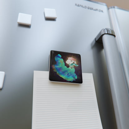 Surreal Astro Dog of Time Porcelain Magnet