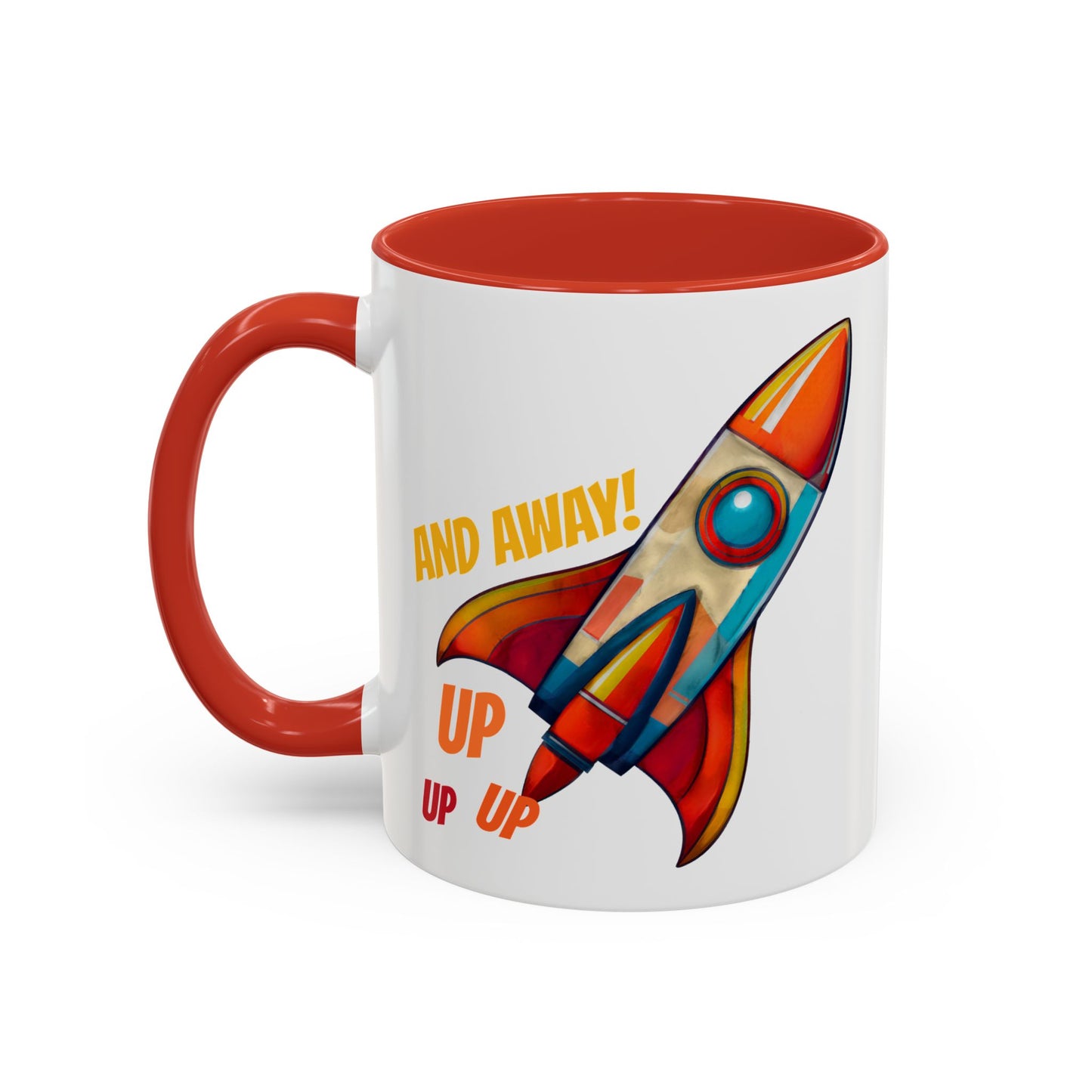 Rocket Ship Liftoff Colorful Ceramic Mug (11, 15oz)