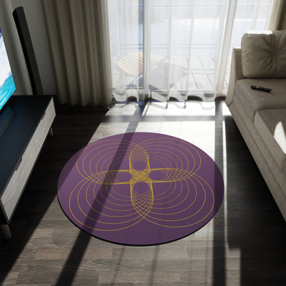 Purple Frequencies Round Rug