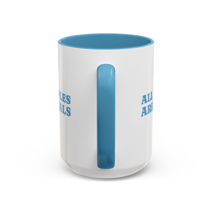 All People Are Equals Blue Handle Ceramic Mug (11, 15oz)