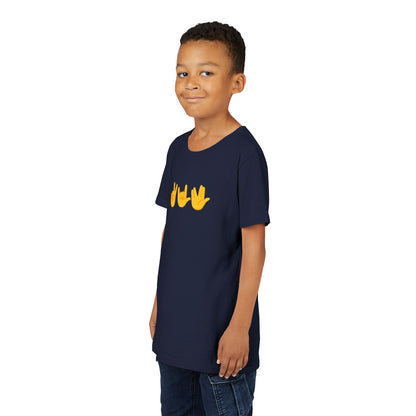 Peace, Love, Live Long Emoji Short Sleeve Kids' T-Shirt (multicolors)