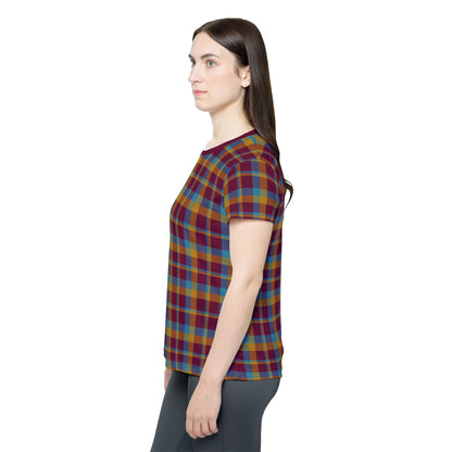 Mustard + Plum Plaid Women's Athletic T-Shirt