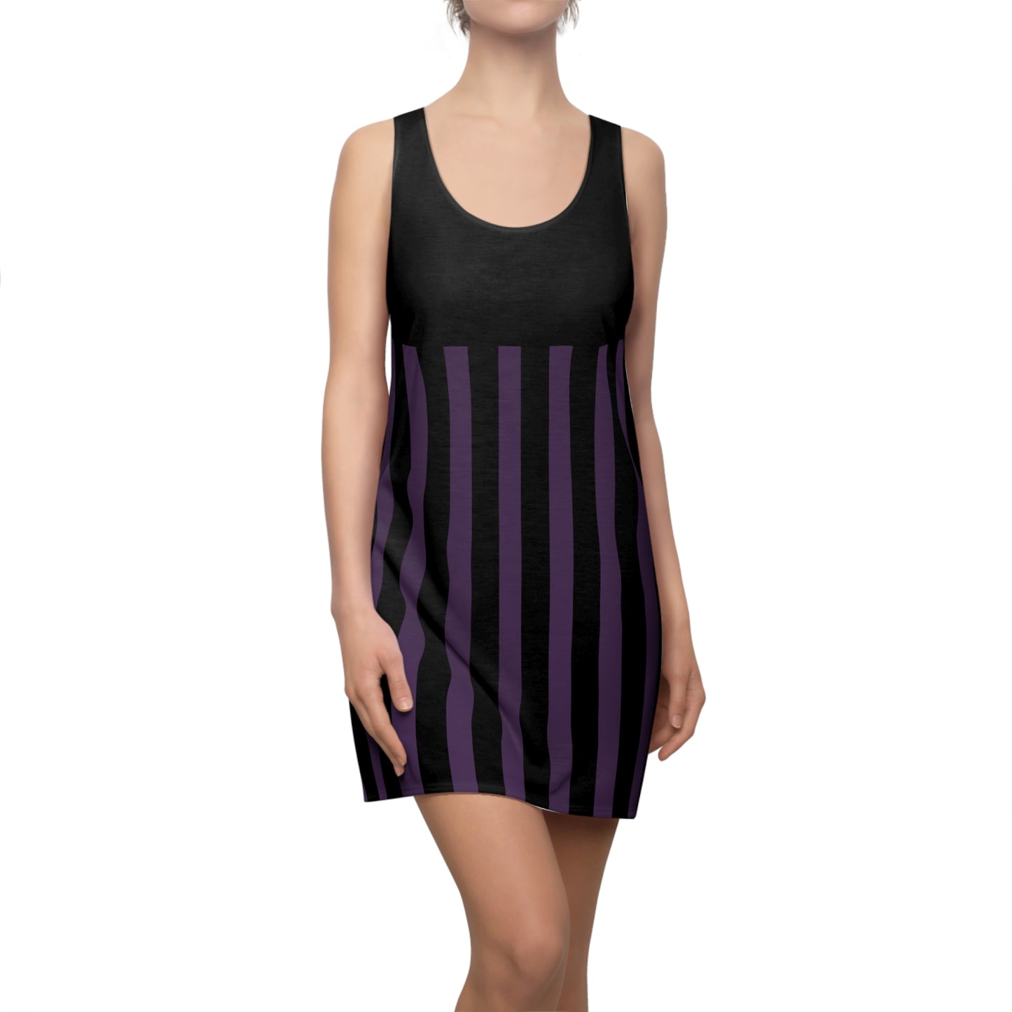 Purple + Black Striped Slinky Women's Racerback Dress – Terra Conserva