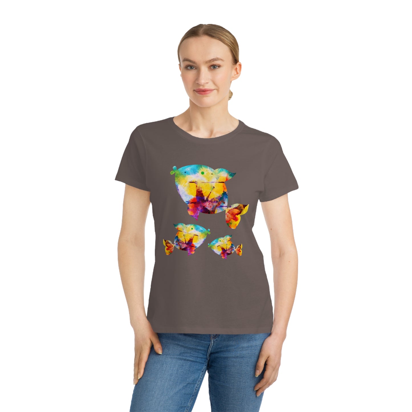 Happiness is a Painted Fish Organic Cotton Women's T-Shirt