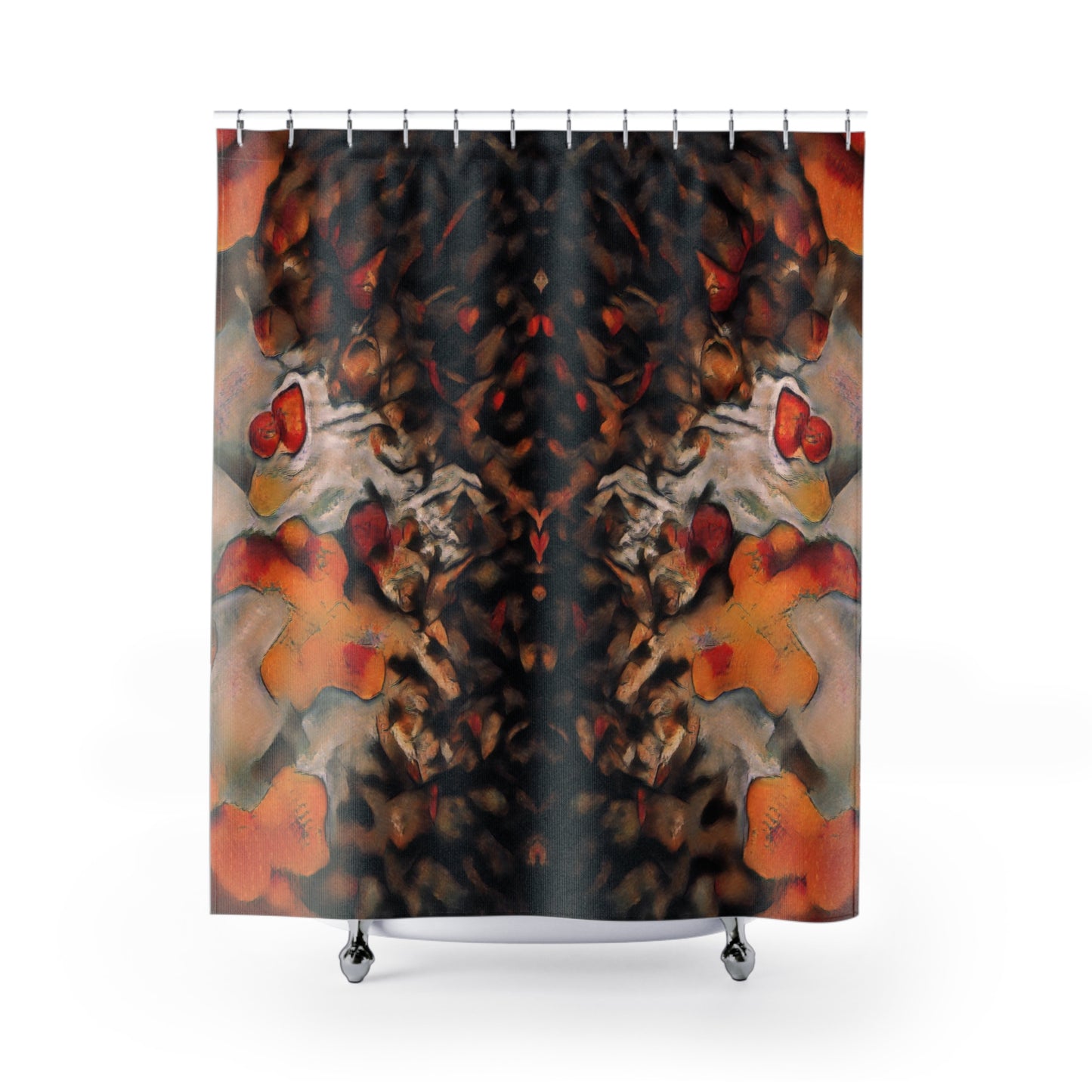 Burnt Umber Rocks Abstract Art Shower Curtain