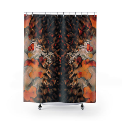 Burnt Umber Rocks Abstract Art Shower Curtain