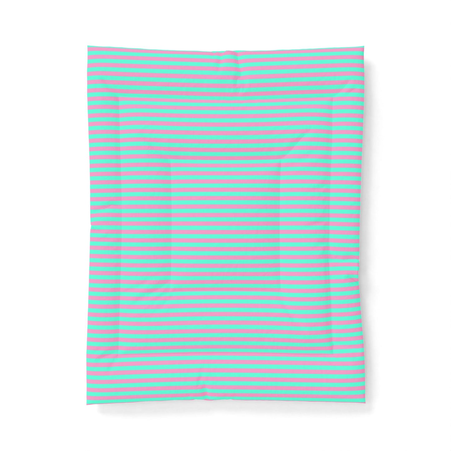 Pink + Teal Striped 100% Cotton Comforter