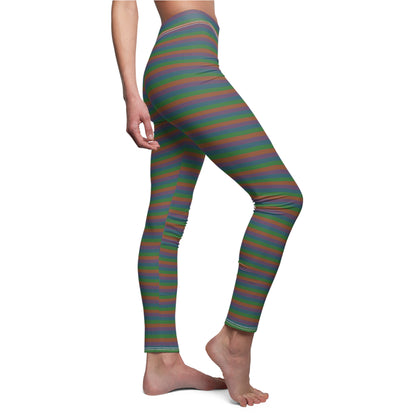 Muted Skinny Striped Women's Super Soft Leggings