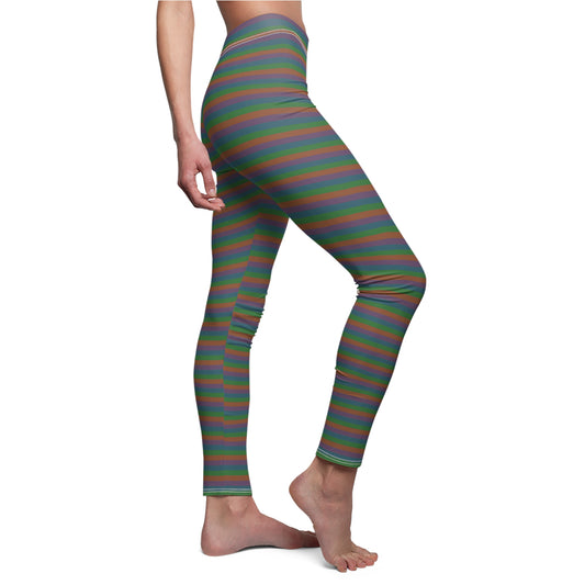 Muted Skinny Striped Women's Super Soft Leggings