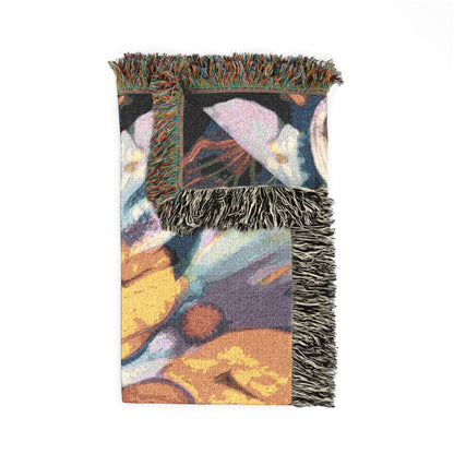 Painted Flower Symmetry 100% Cotton Woven Blanket (3 sizes) | Made In USA