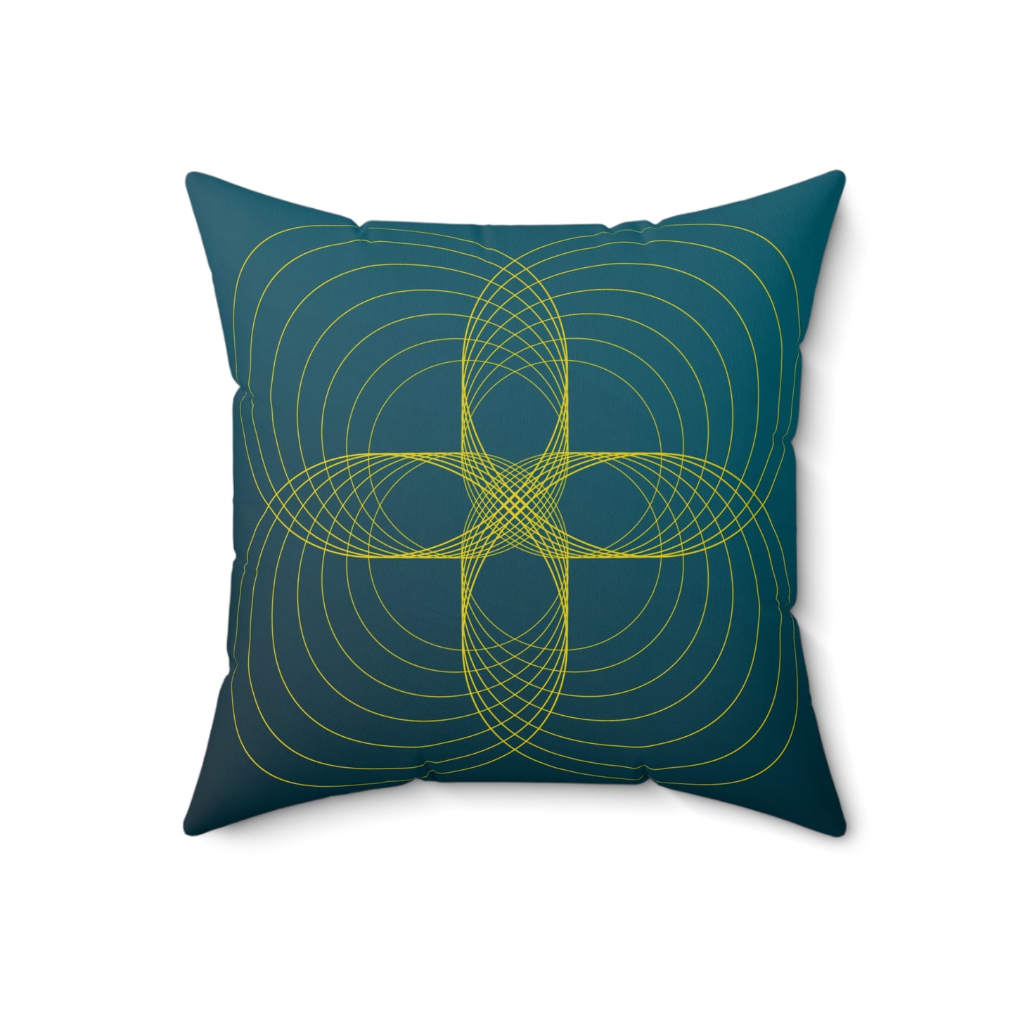 Teal Frequencies Faux Suede Throw Pillow