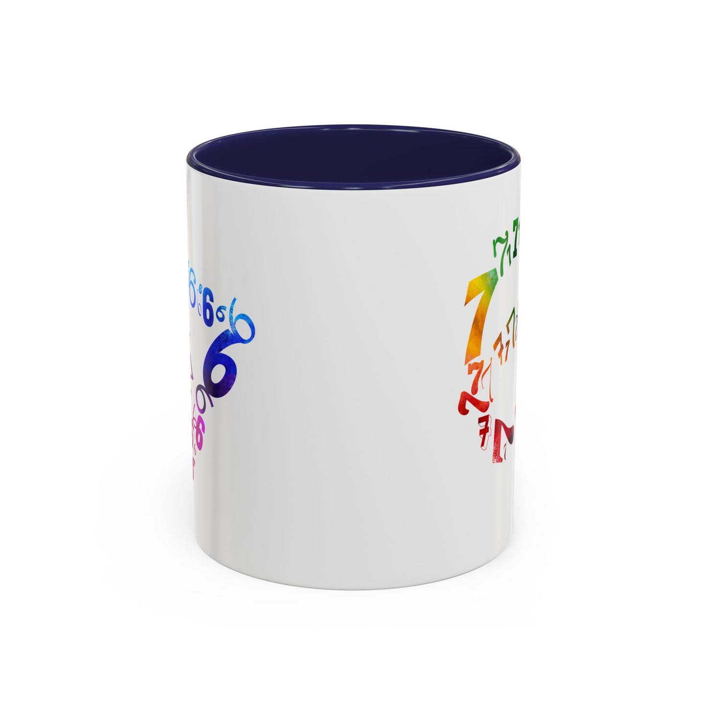 6-7 Meme Illusion Colorful Handle Ceramic Mug (11, 15oz)