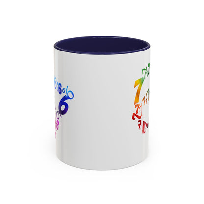 6-7 Meme Illusion Colorful Handle Ceramic Mug (11, 15oz)