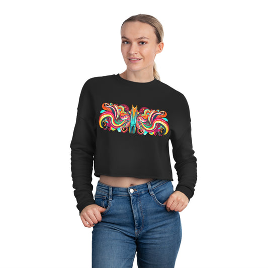 Butterfly Symmetry Women's Cropped Sweatshirt