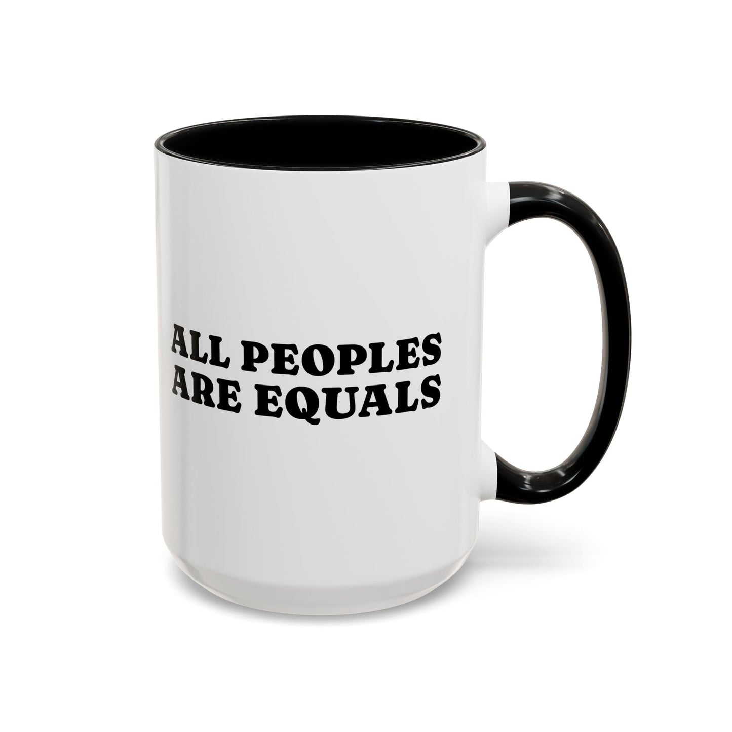 All People Are Equals Black Handle Ceramic Mug (11, 15oz)