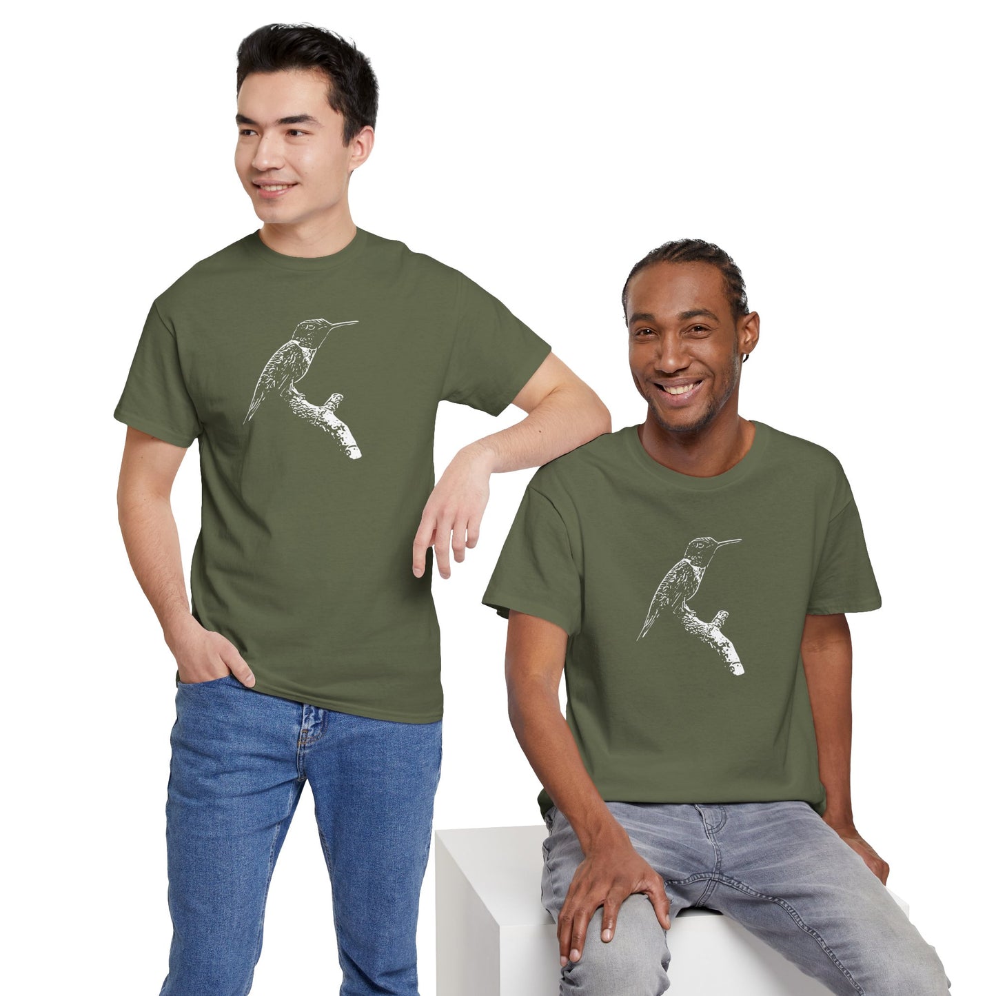 Hummingbird Adult 100% Cotton T-Shirt (Multicolors)