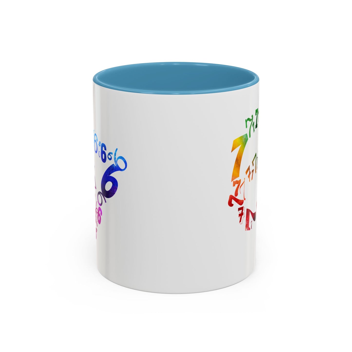 6-7 Meme Illusion Colorful Handle Ceramic Mug (11, 15oz)