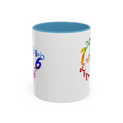 6-7 Meme Illusion Colorful Handle Ceramic Mug (11, 15oz)