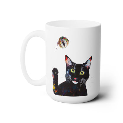 Cat Yarn Ball 15oz Ceramic Mug