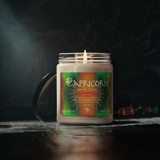 Capricorn Zodiac Vibes 9oz Soy Candle, 5 scents