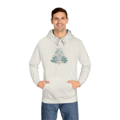 Painted Pine Tree Adult Fleece Hoodie