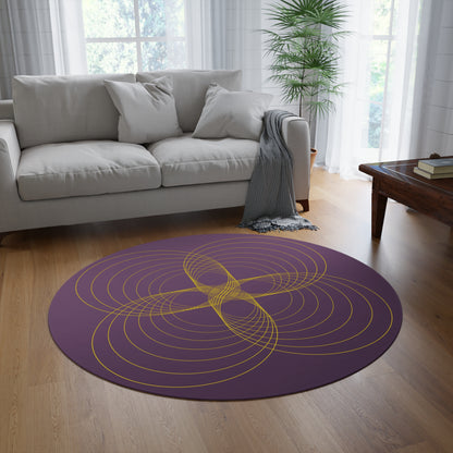 Purple Frequencies Round Rug