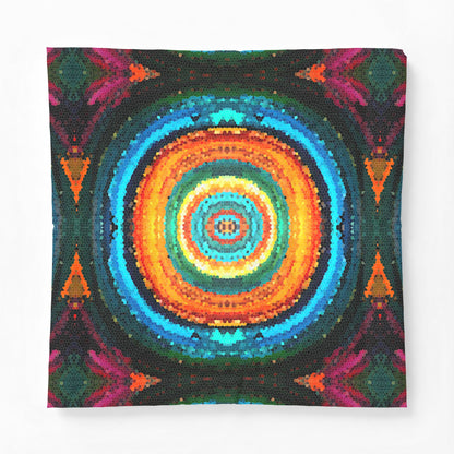 Pixel Mosaic Teal Orange 100% Cotton Comforter