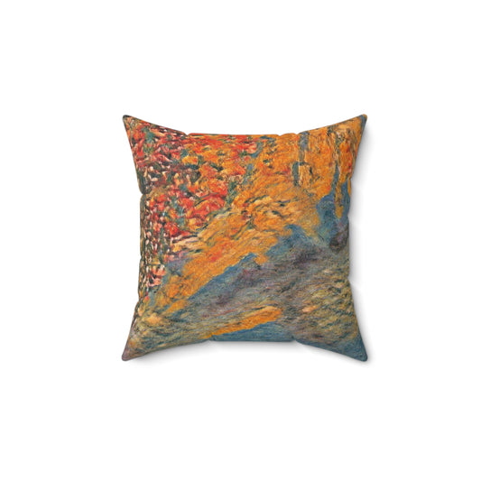 The Colors of Sunset Painting Faux Suede Throw Pillow