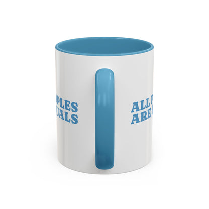 All People Are Equals Blue Handle Ceramic Mug (11, 15oz)