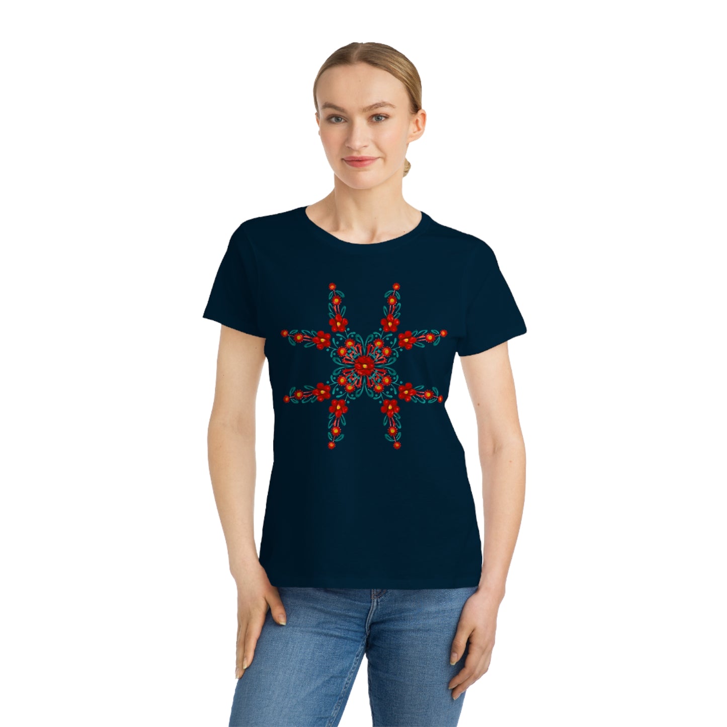 Painted Summer Flowers Organic Cotton Women's T-Shirt