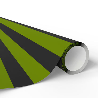 Avocado Green Striped Wrapping Paper Roll (3 sizes)
