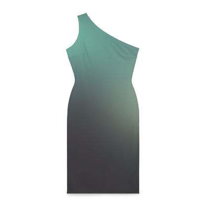 Sea Foam Tones Women's Asymmetrical Shoulder Dress