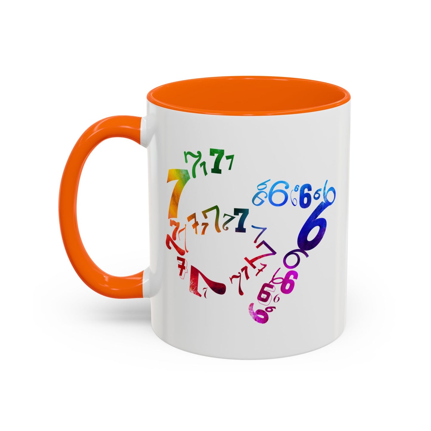 6-7 Meme Illusion Colorful Handle Ceramic Mug (11, 15oz)