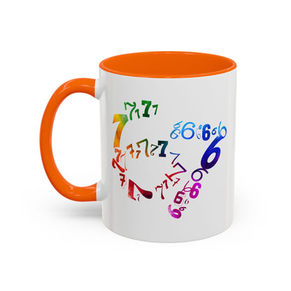 6-7 Meme Illusion Colorful Handle Ceramic Mug (11, 15oz)