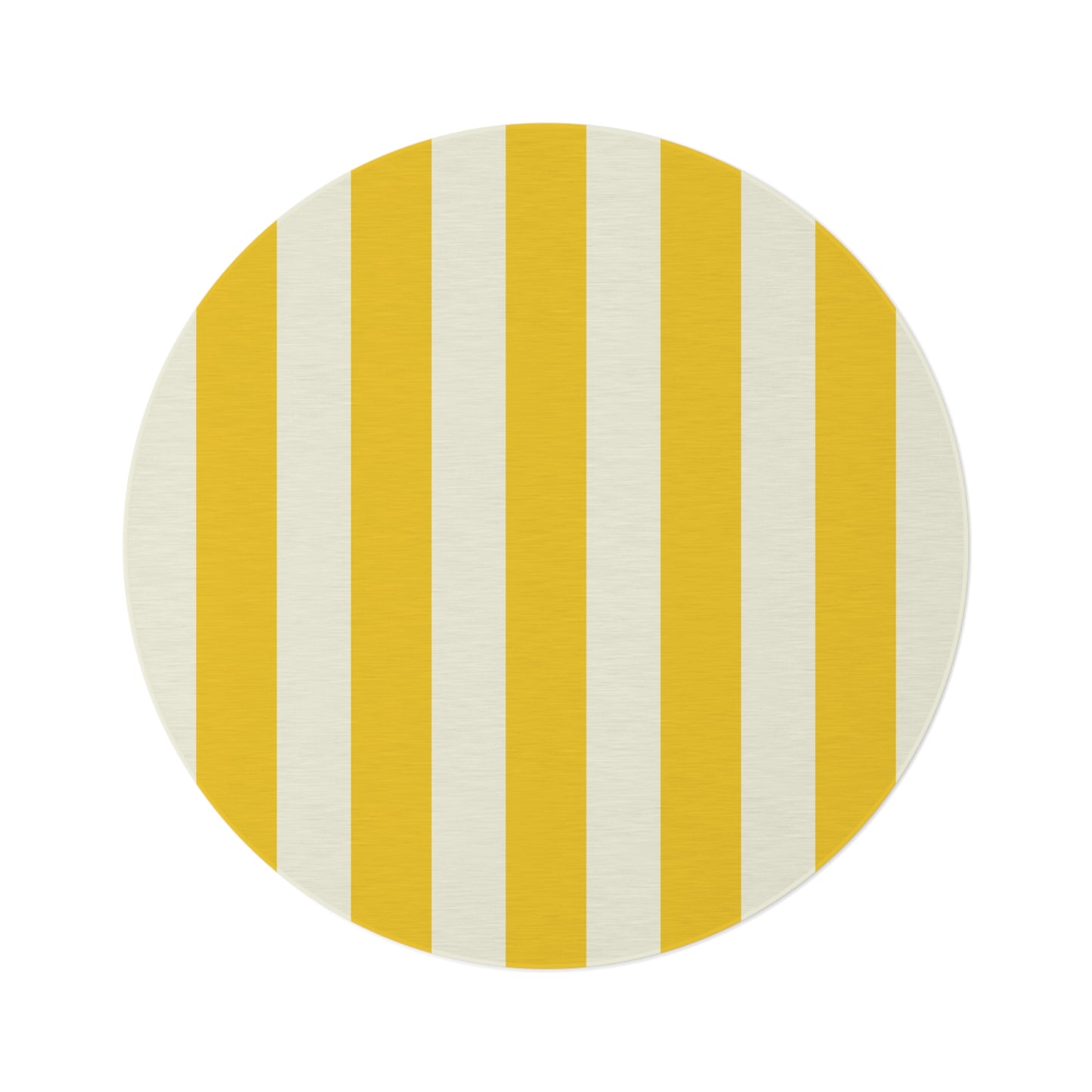 Lemony Yellow Stripes Round Rug