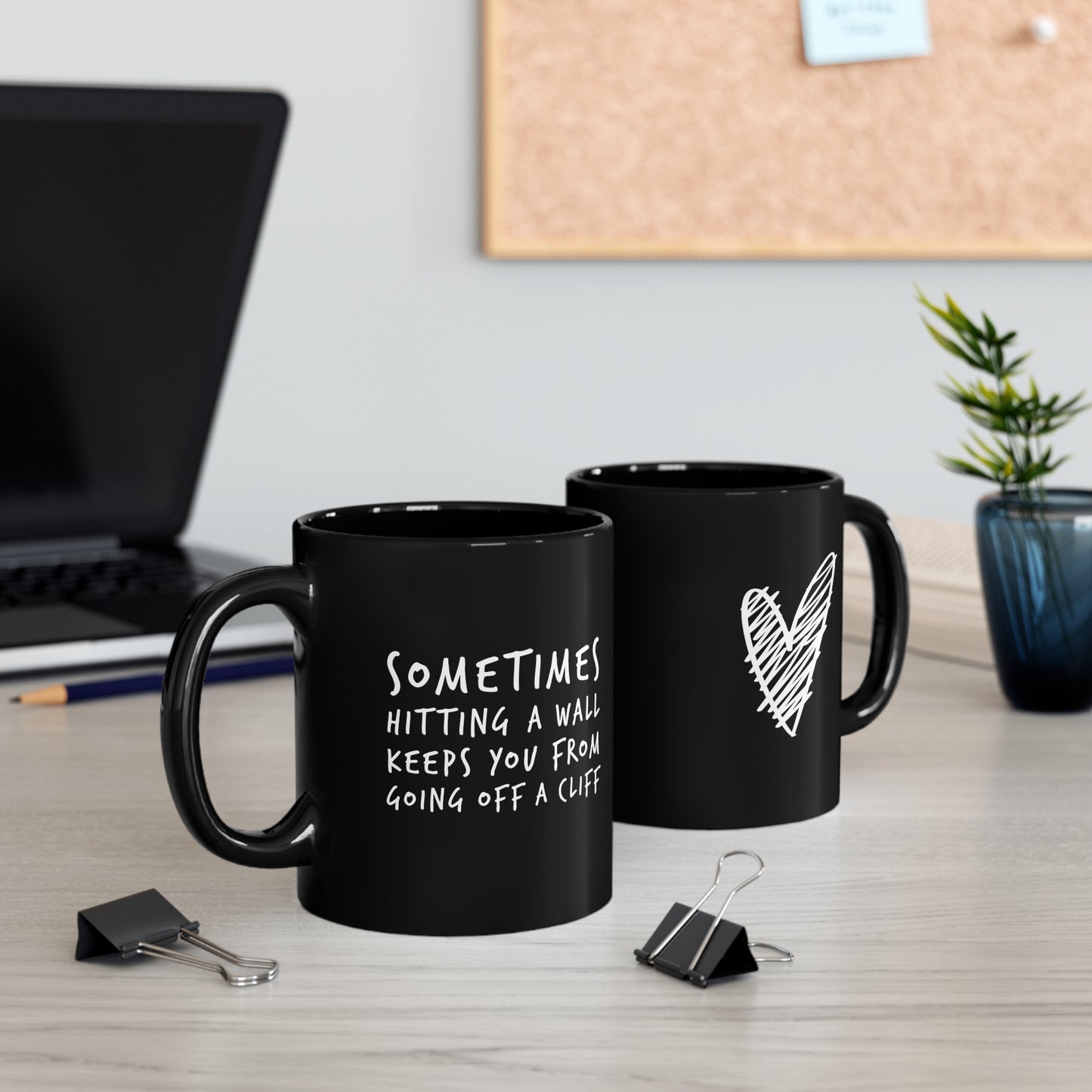 Hitting A Wall 11oz Black Mug