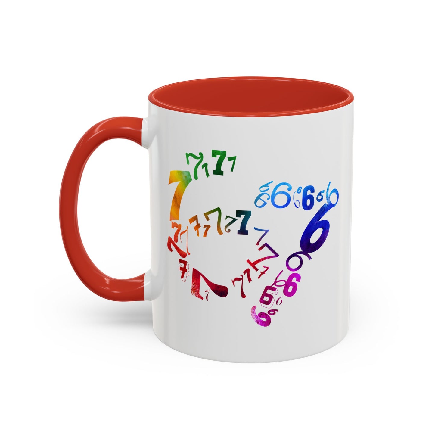 6-7 Meme Illusion Colorful Handle Ceramic Mug (11, 15oz)