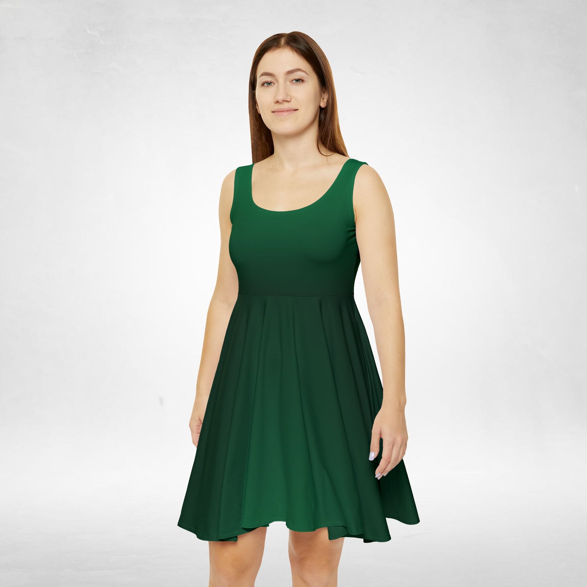 Emerald Green Ombr Women's Skater Dress XL Emerald Green Ombr Women's Skater Dress XL