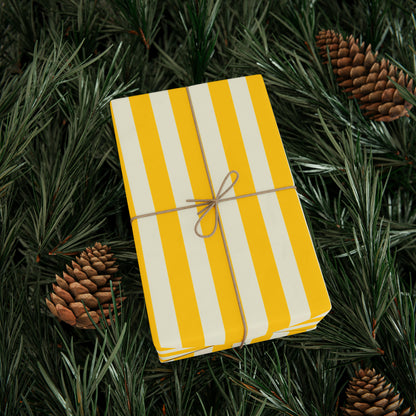 Lemony Yellow Stripes Wrapping Paper Roll (3 sizes)