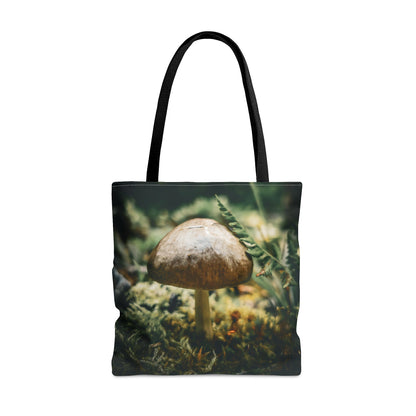 Mossy Mushroom House Artistic Tote Bag