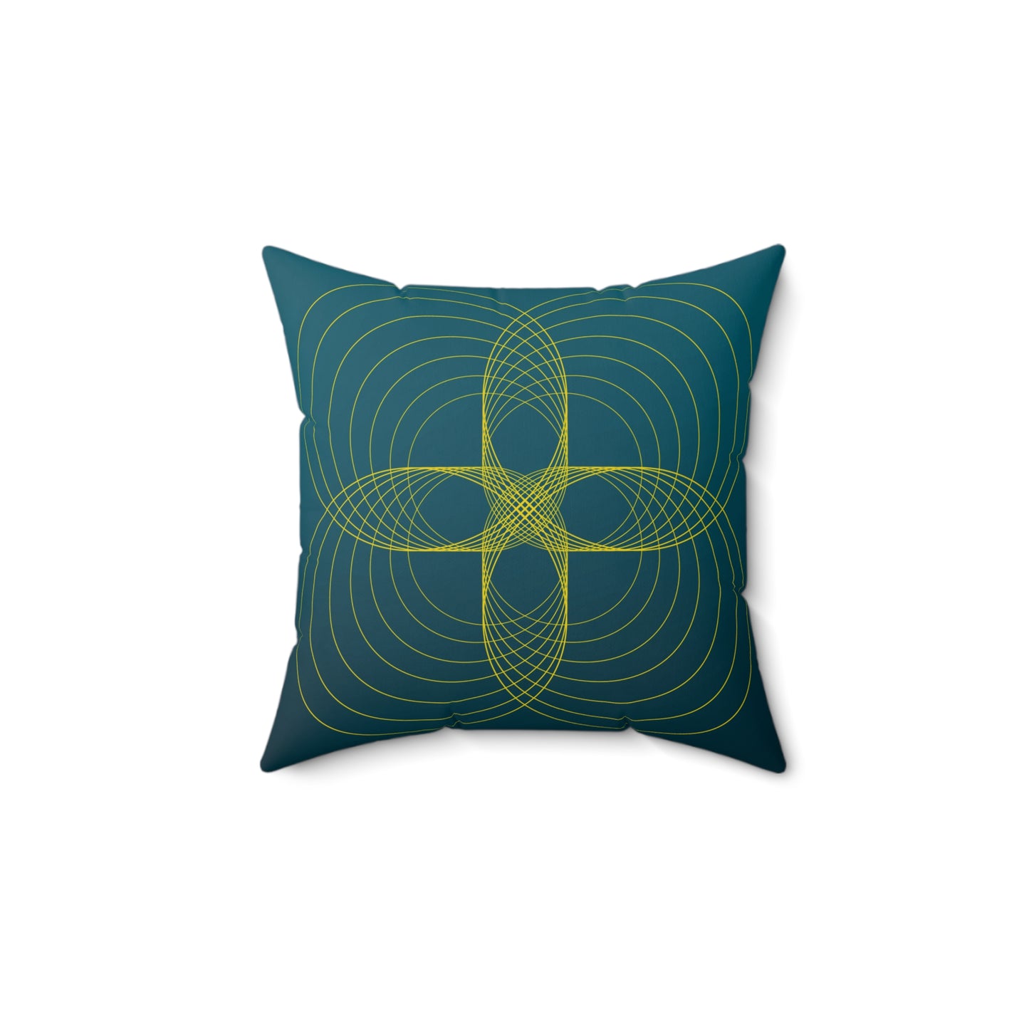 Teal Frequencies Faux Suede Throw Pillow