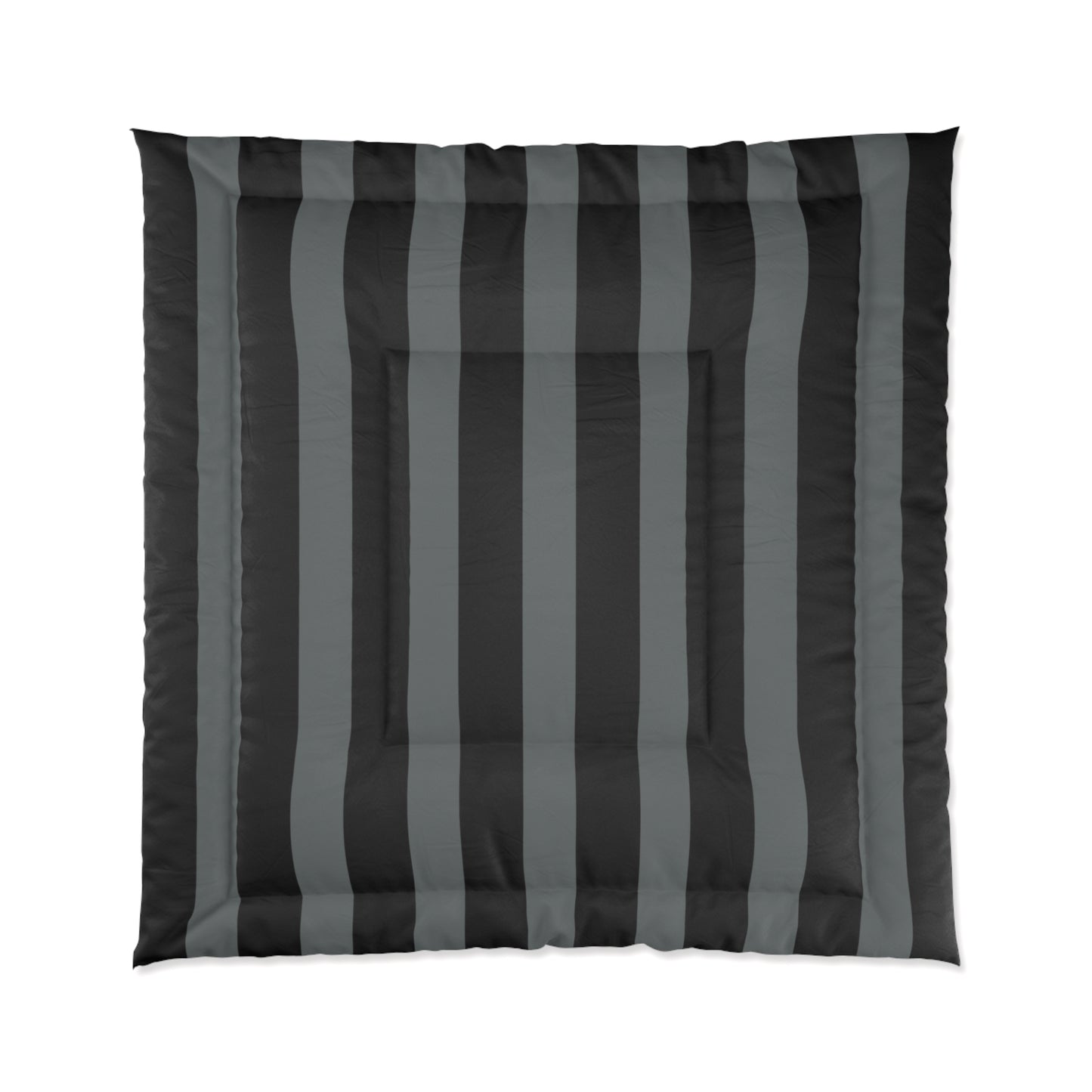 Black + Gray Stripe Comforter