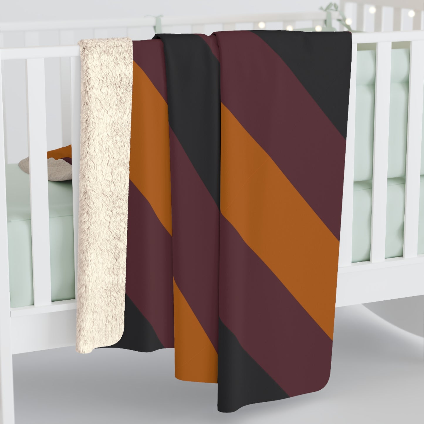 Autumn Stripes Sherpa Fleece Blanket