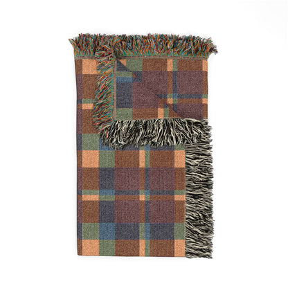 Warm Color Blocks 100% Cotton Woven Blanket (3 sizes) | Made In USA